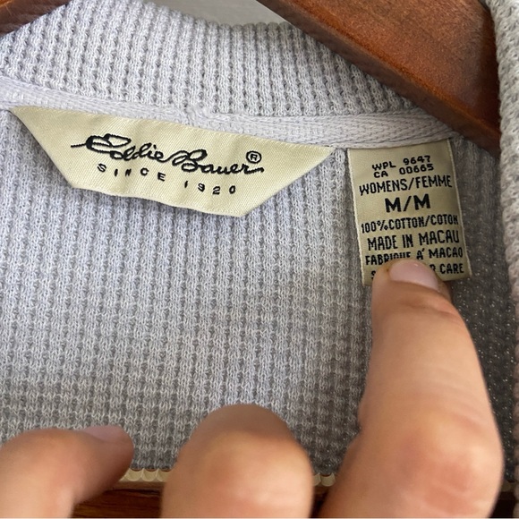 Eddie Bauer Waffle Cotton Button Up - Picture 3 of 10